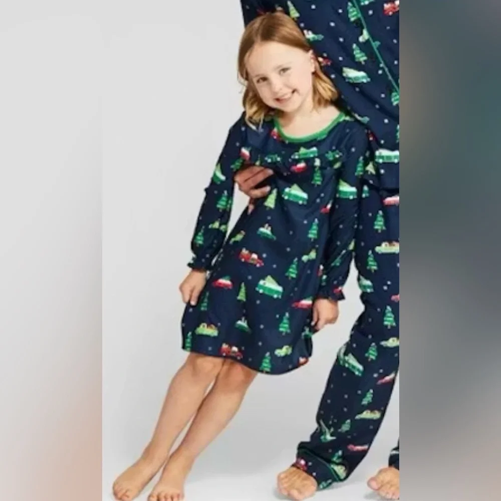 WONDERSHOP OEKO-TEX XMAS TREE NIGHTGOWN - NAVY MULTI SIZES (NEW WITH TAGS)